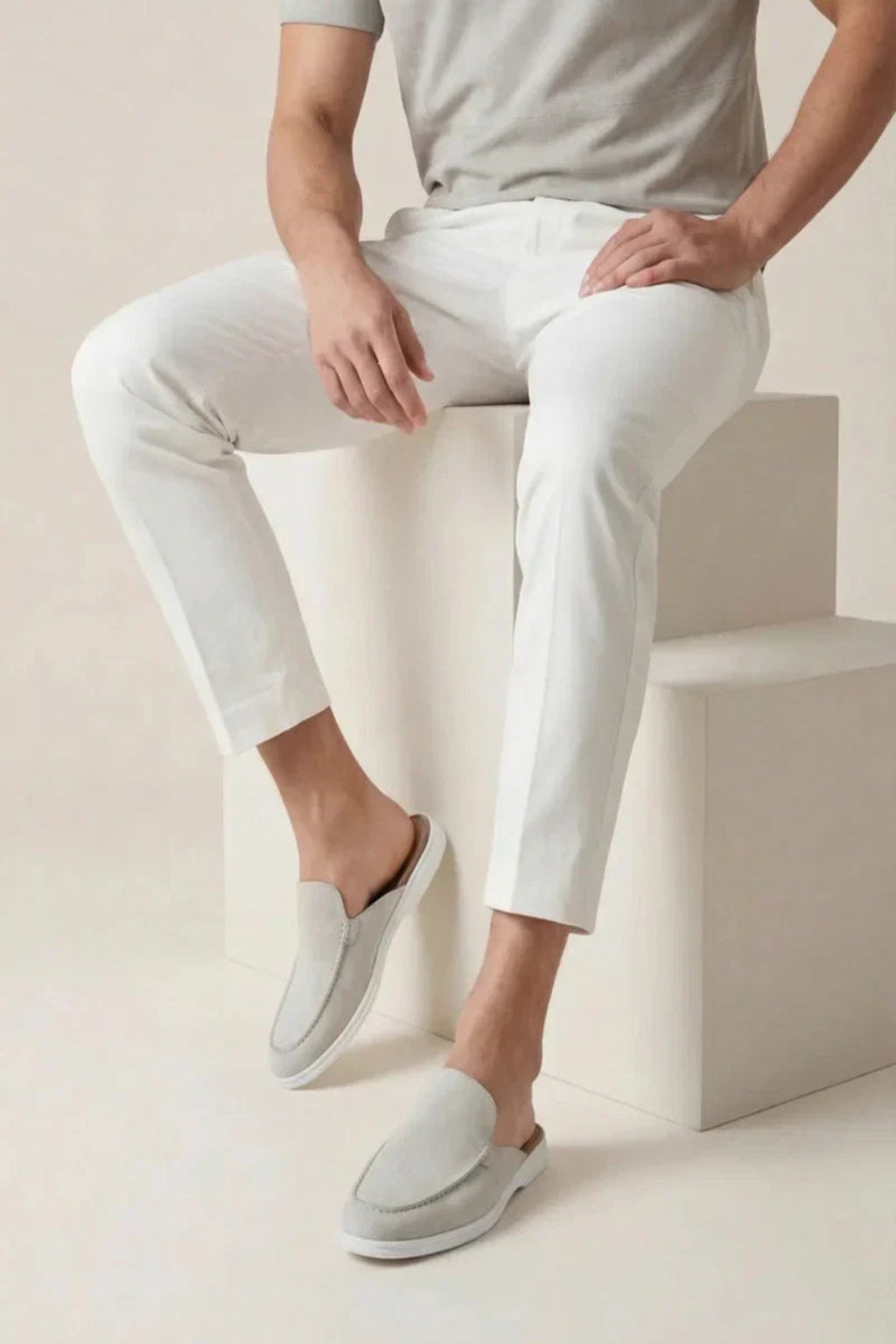 White Yacht Suede Mule