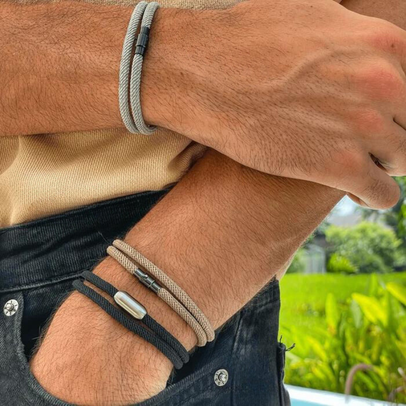 Harbor Black men's bracelet – Rivo Coast