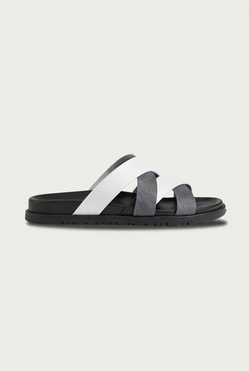 Palermo Leather Sandal White Silver