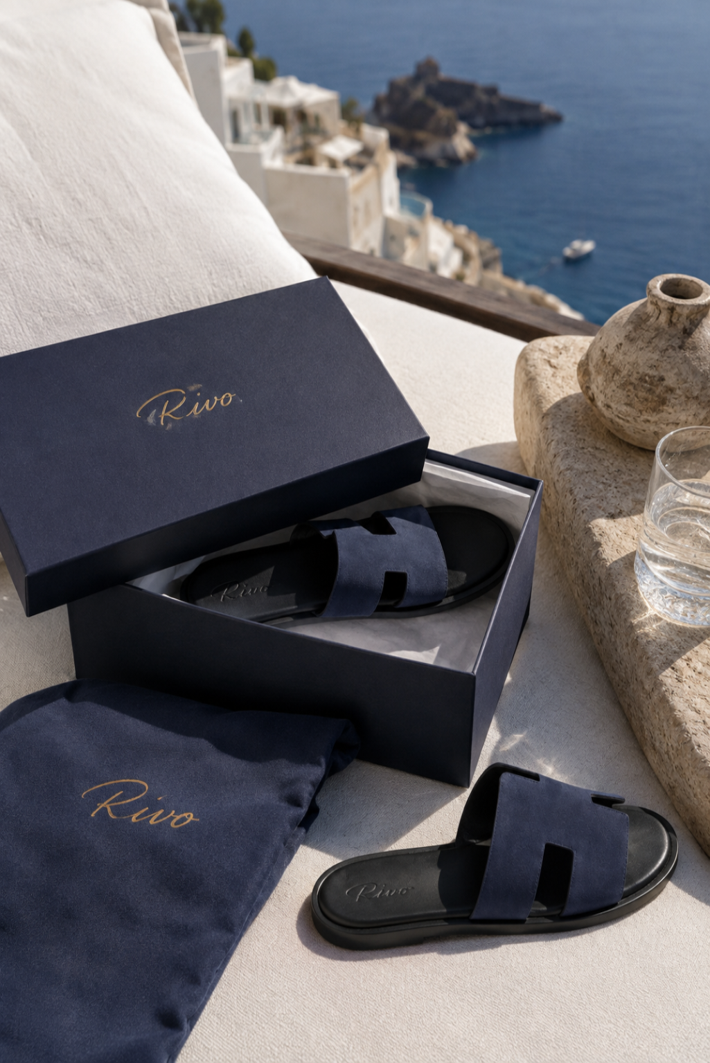Coastal Suede Sandal Navy
