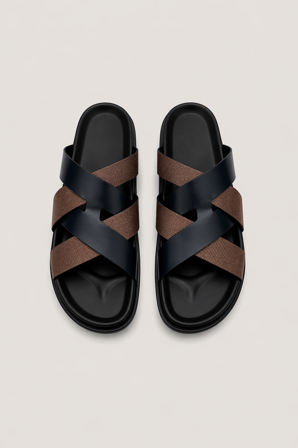 Palermo Leather Sandal Black Brown