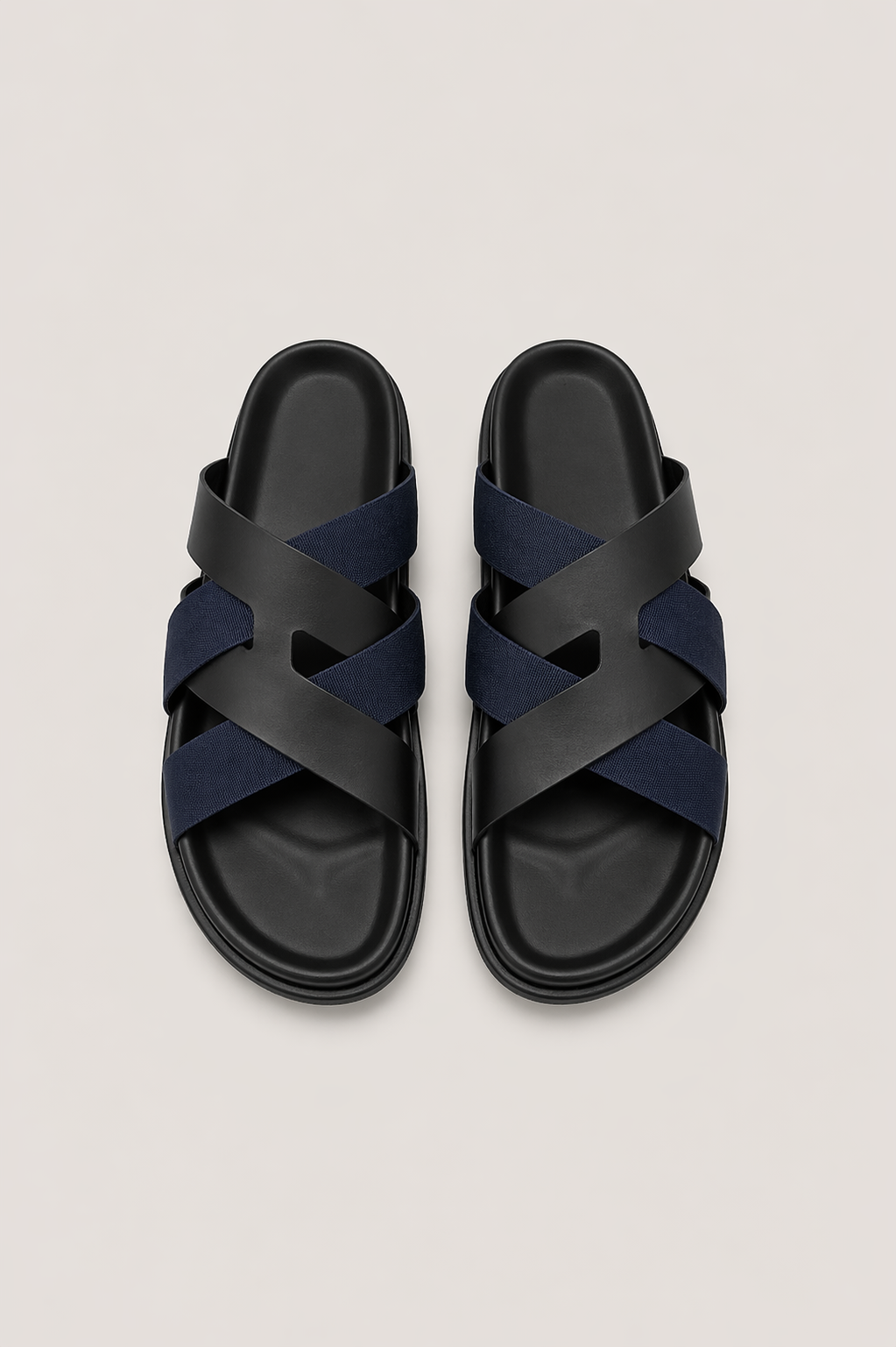 Palermo Leather Sandal Navy Black