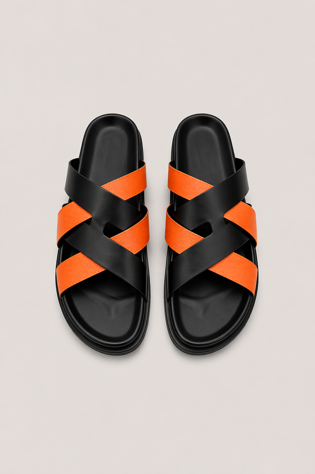 Palermo Leather Sandal Orange Black