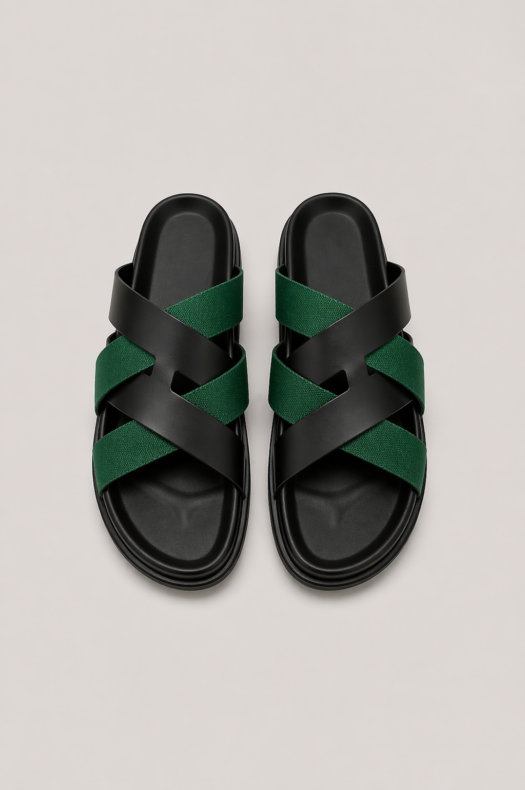Palermo Leather Sandal Green Black