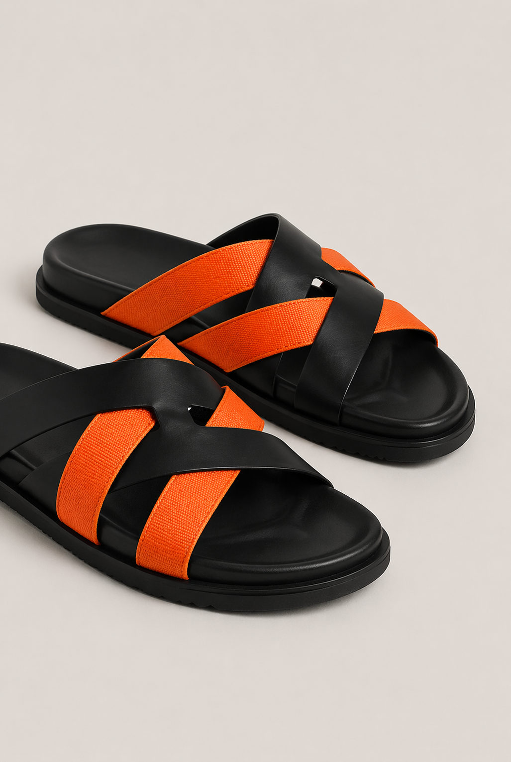 Palermo Leather Sandal Orange Black