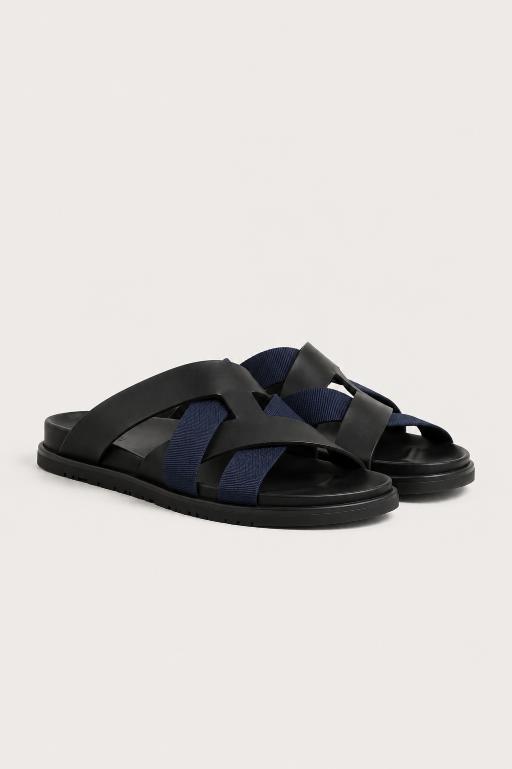 Palermo Leather Sandal Navy Black
