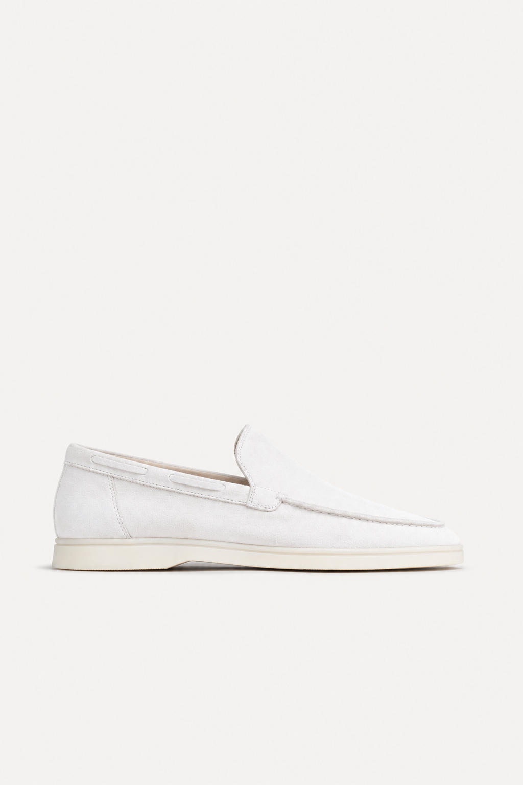 Classic Suede Loafer Pearl White