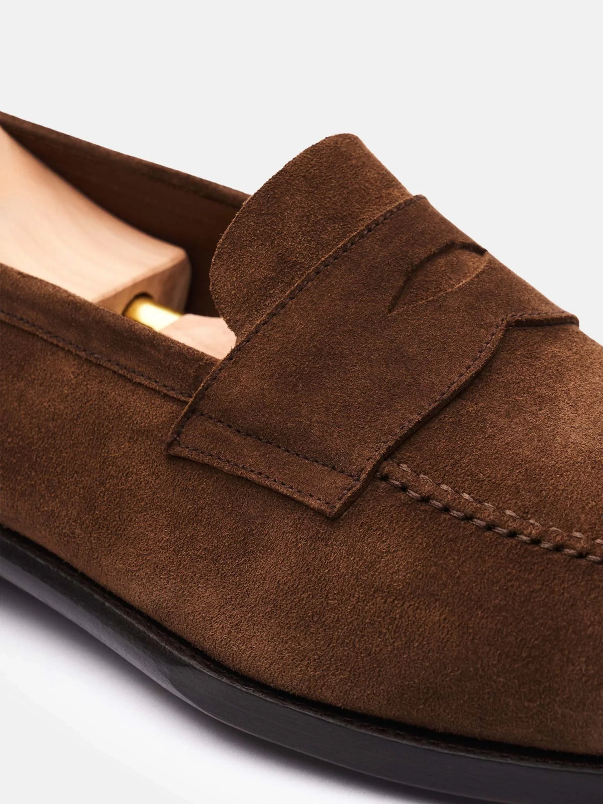 The Penny Loafer - Medium Brown Suede - Unlined