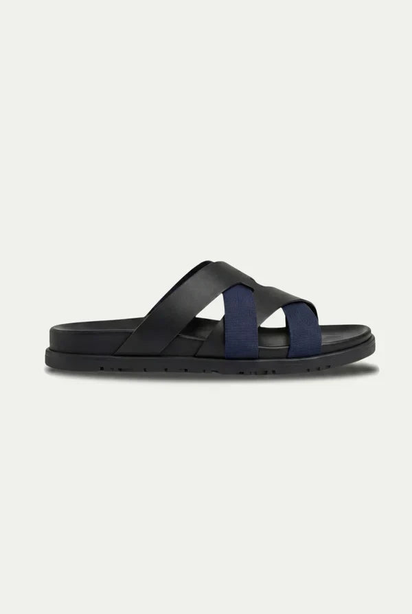 Palermo Leather Sandal Navy Black