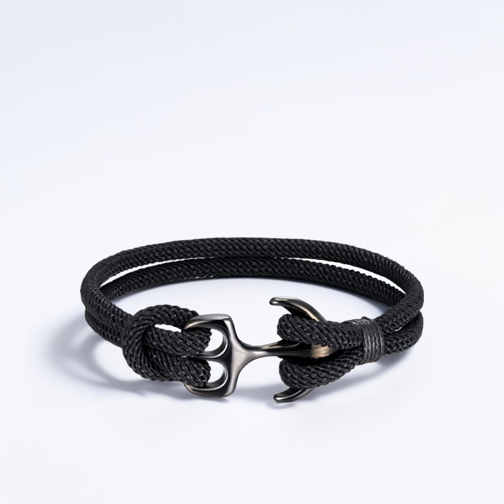 Anchor Black men's bracelet – Rivo Coast