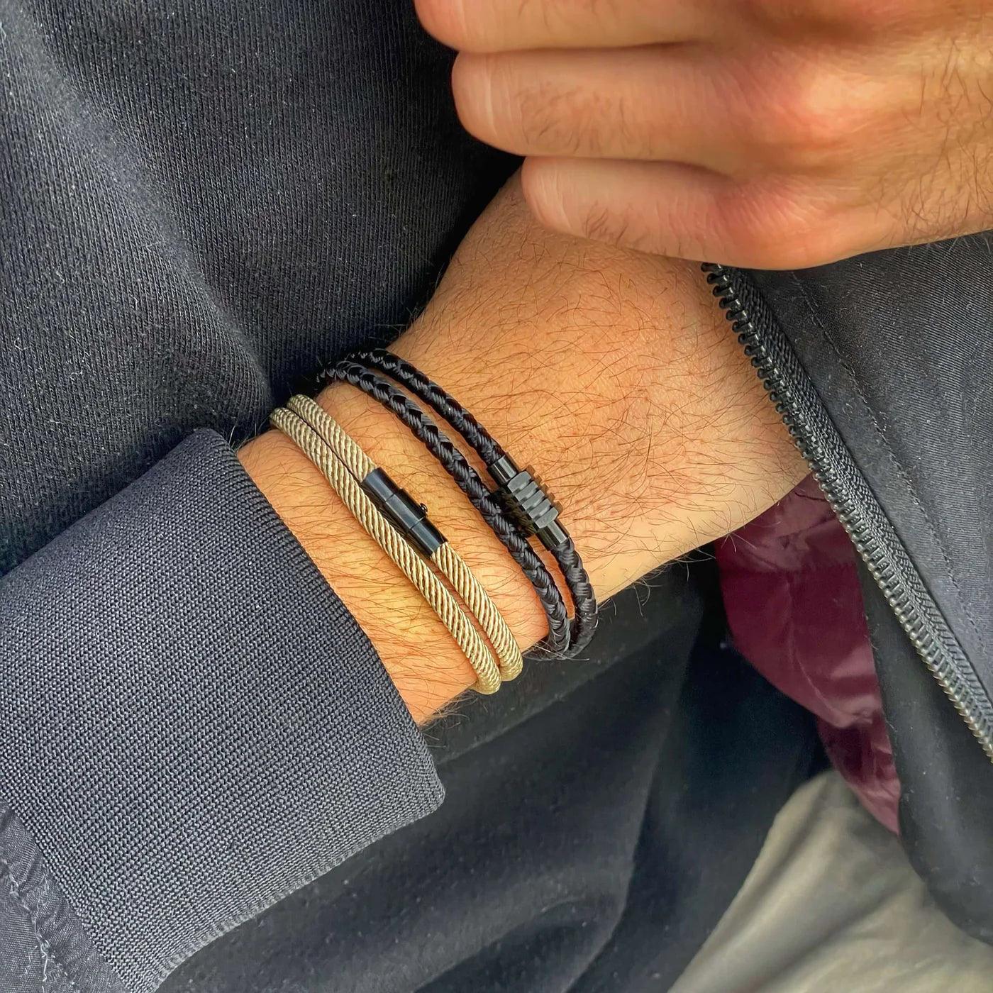 Seaspray Black men's bracelet – Rivo Coast