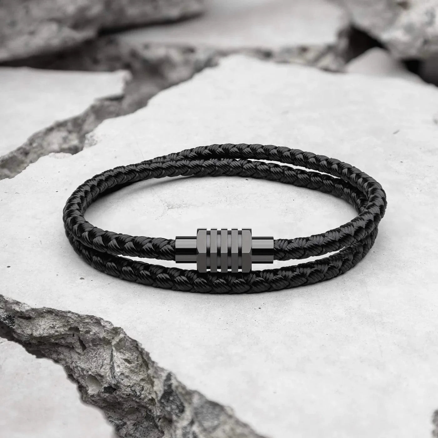 Seaspray Black men's bracelet – Rivo Coast
