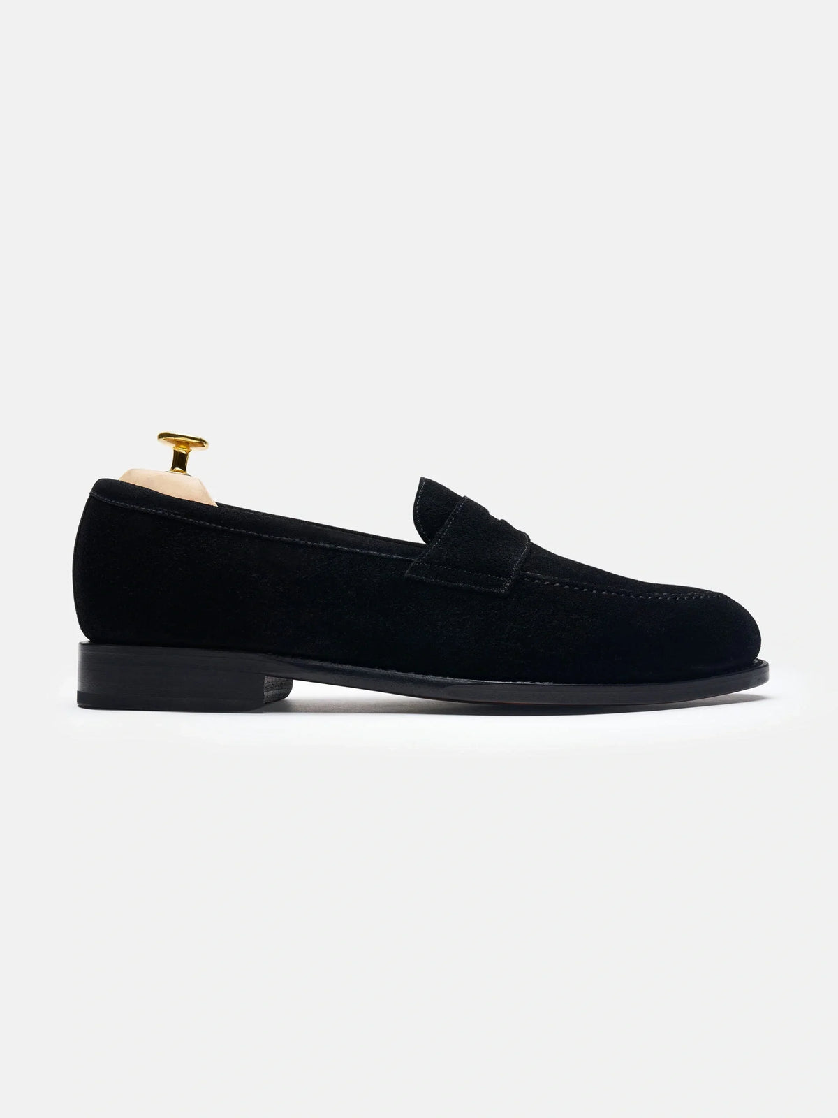 The Penny Loafer - Black Suede