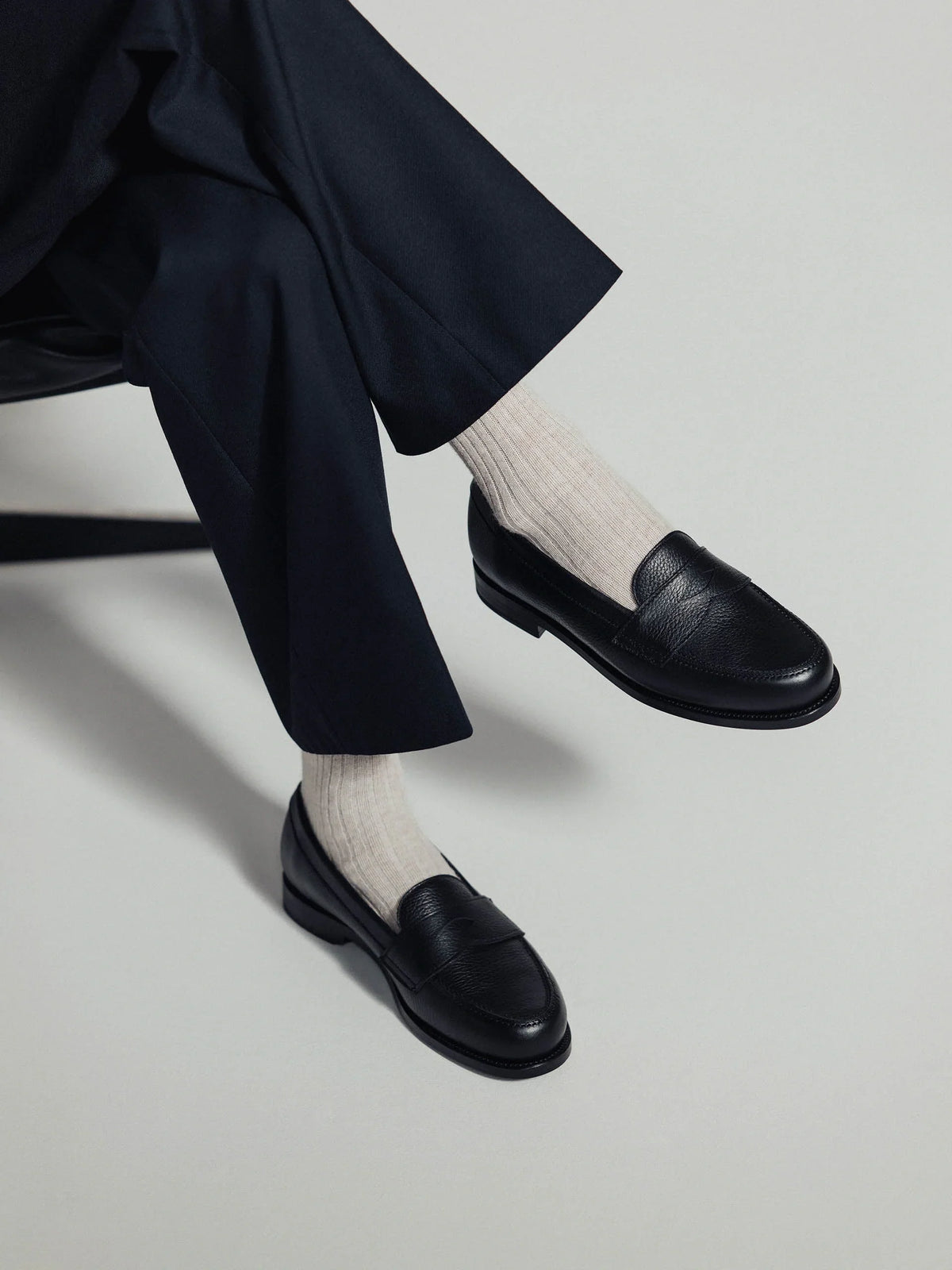 The Ivy Loafer - Black Grain