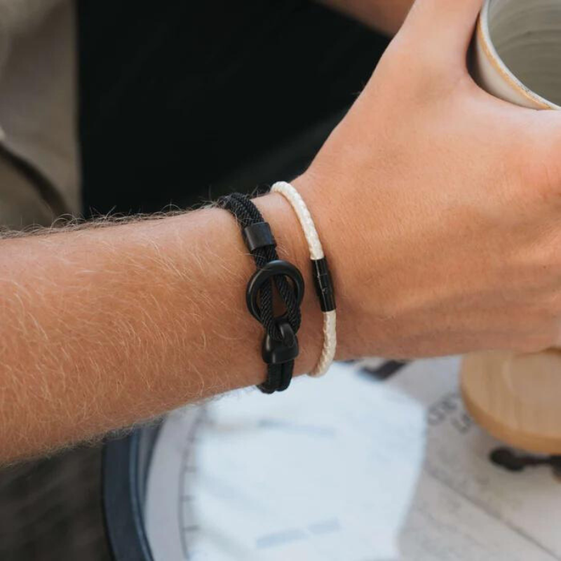 Drift Black men's bracelet – Rivo Coast