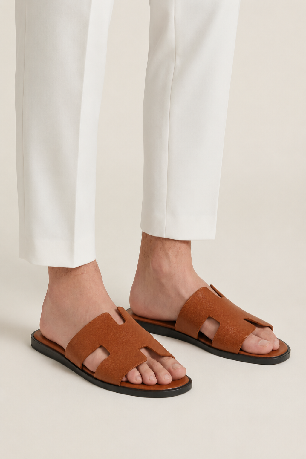 Portofino Leather Sandal Cognac