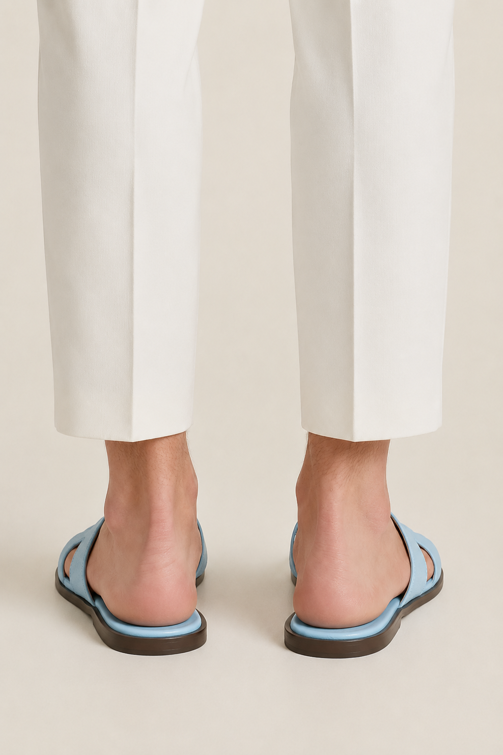 Ischia Leather Sandal Ice Blue