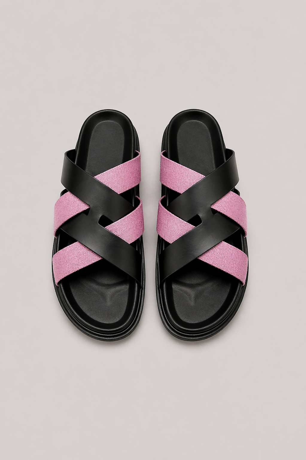 Palermo Leather Sandal Black Pink