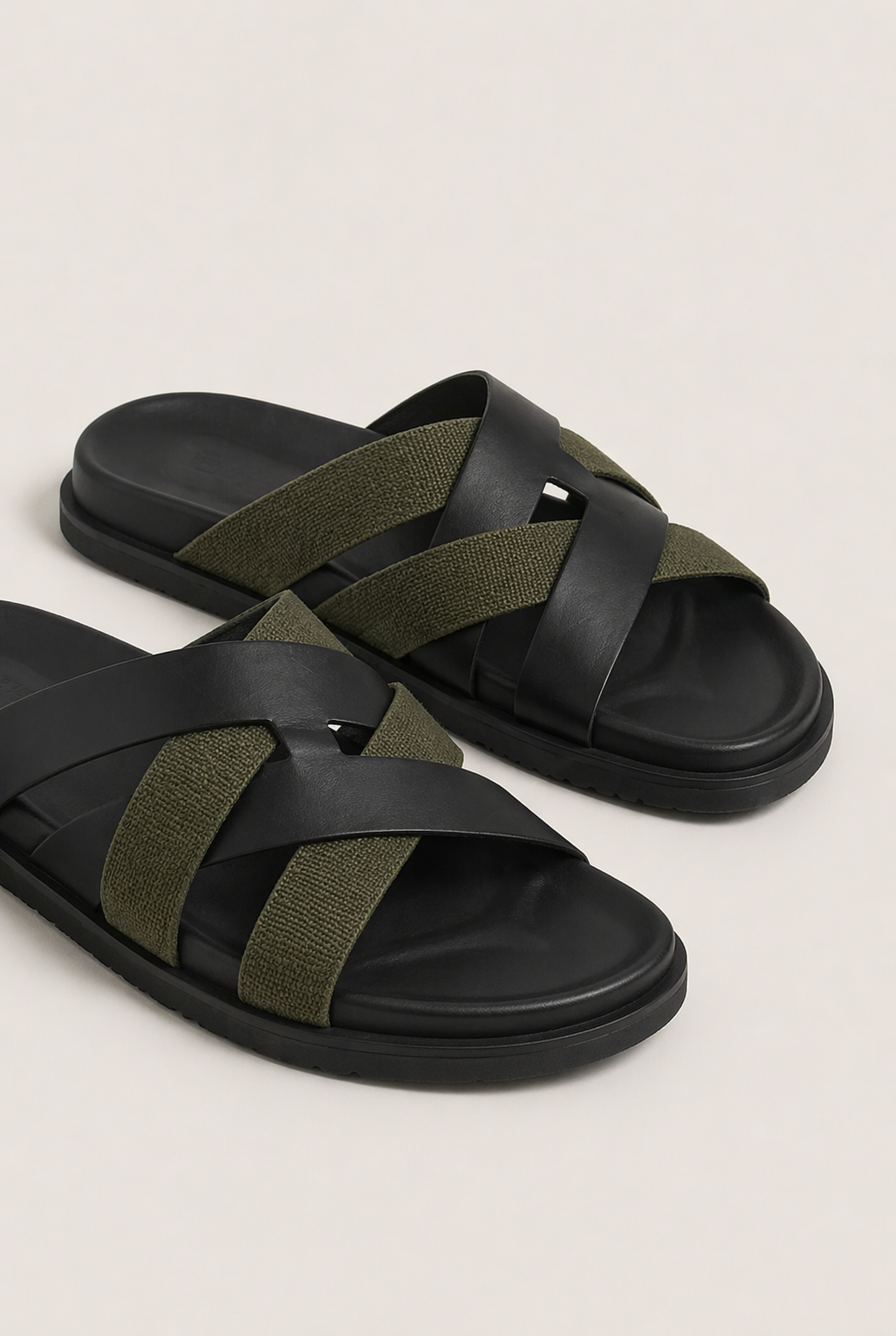 Palermo Leather Sandal Olive Black
