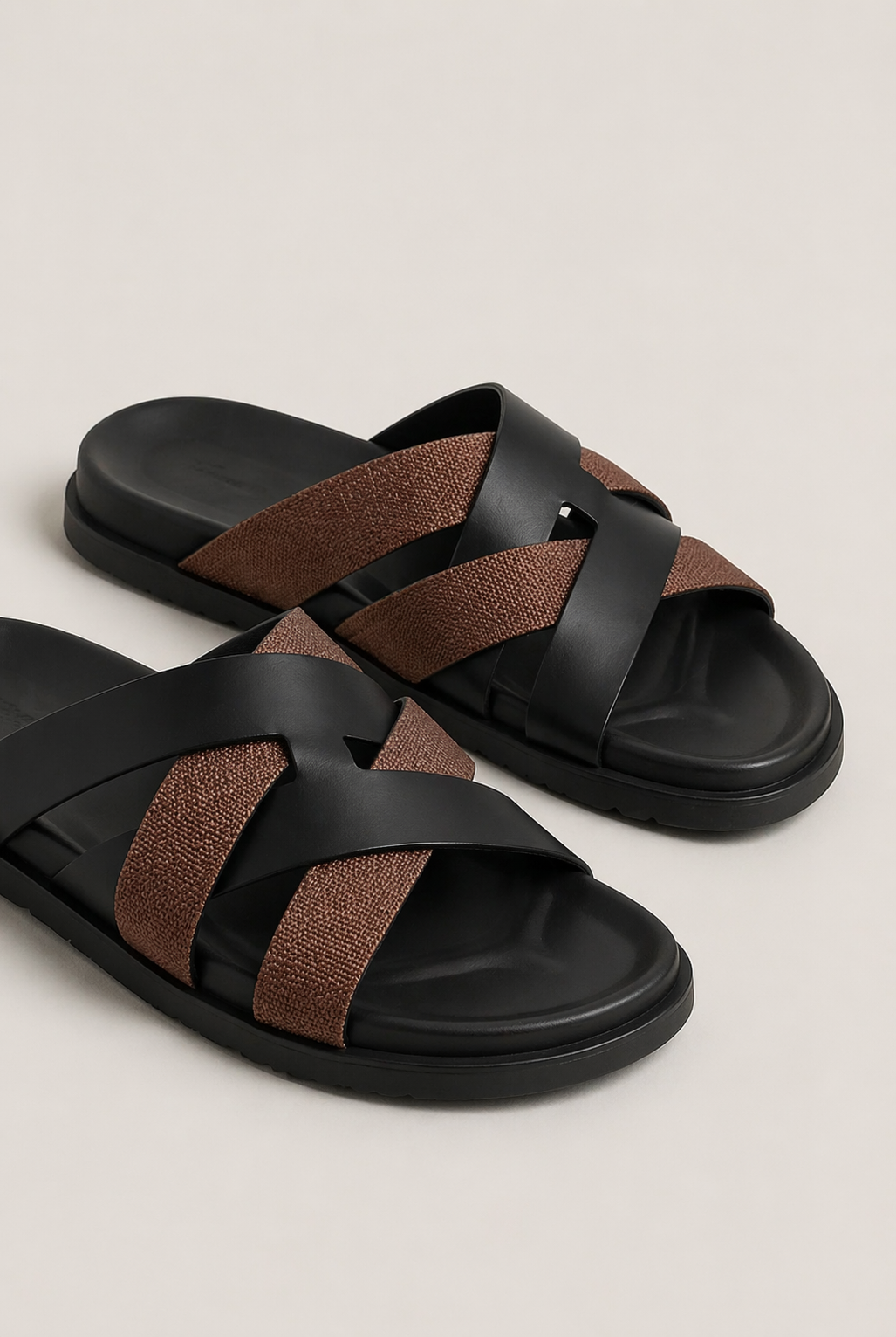 Palermo Leather Sandal Black Brown