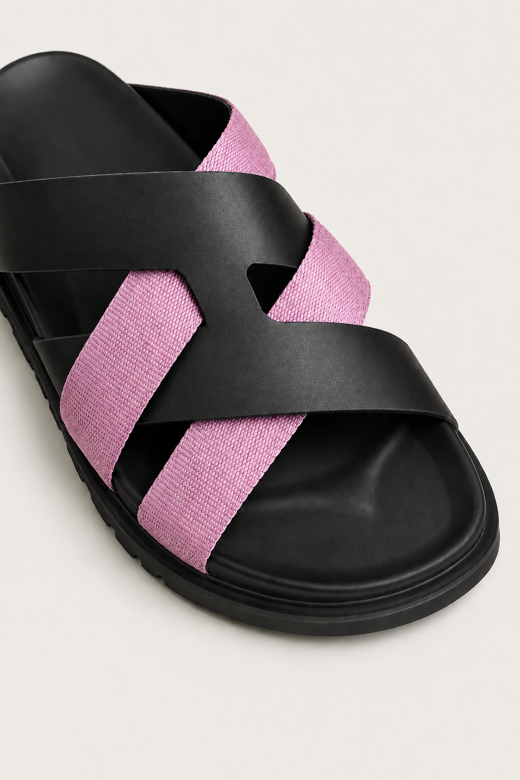 Palermo Leather Sandal Black Pink