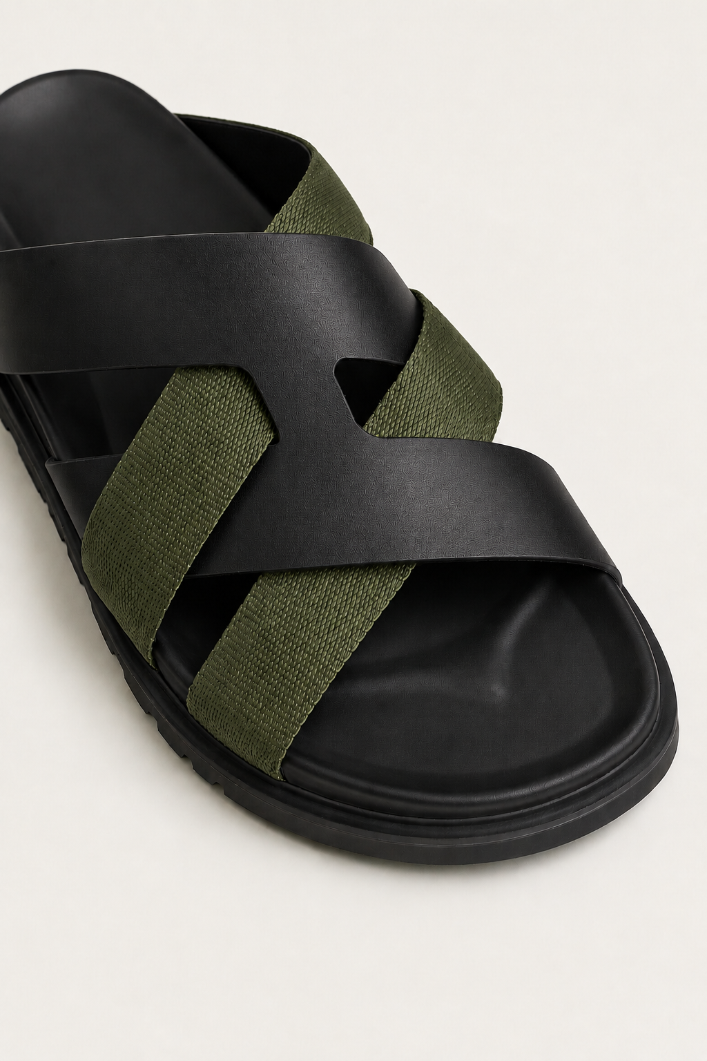 Palermo Leather Sandal Olive Black