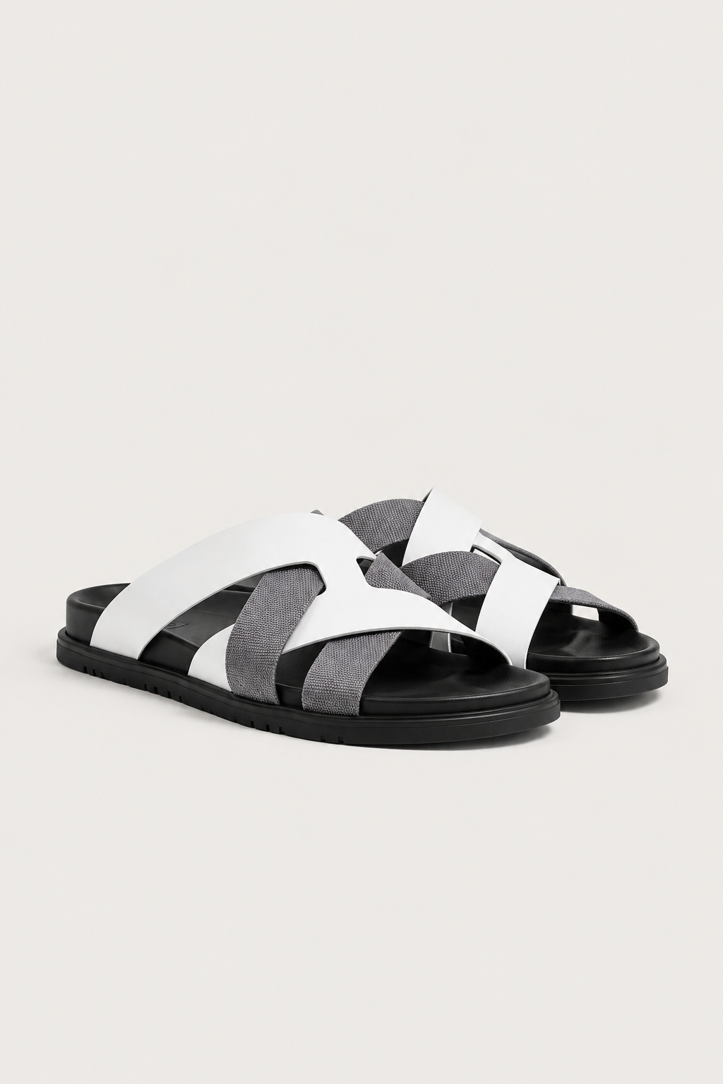 Palermo Leather Sandal White Silver