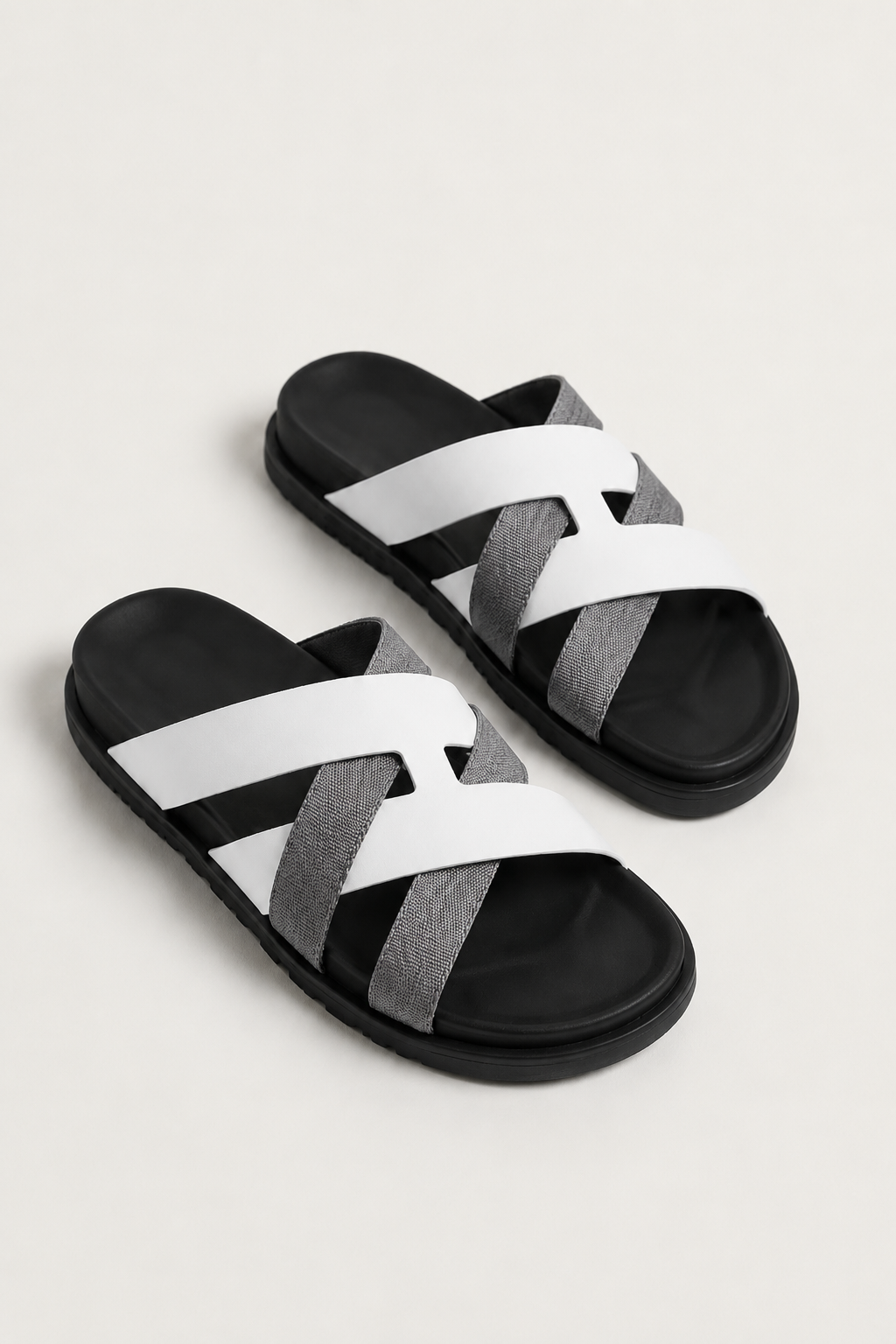 Palermo Leather Sandal White Silver