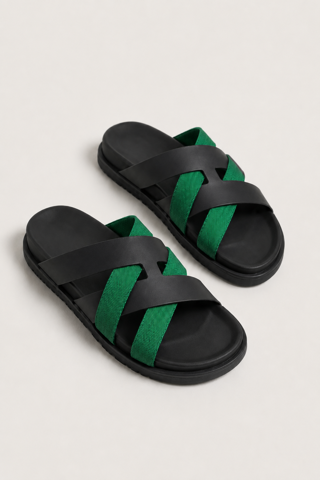 Palermo Leather Sandal Green Black