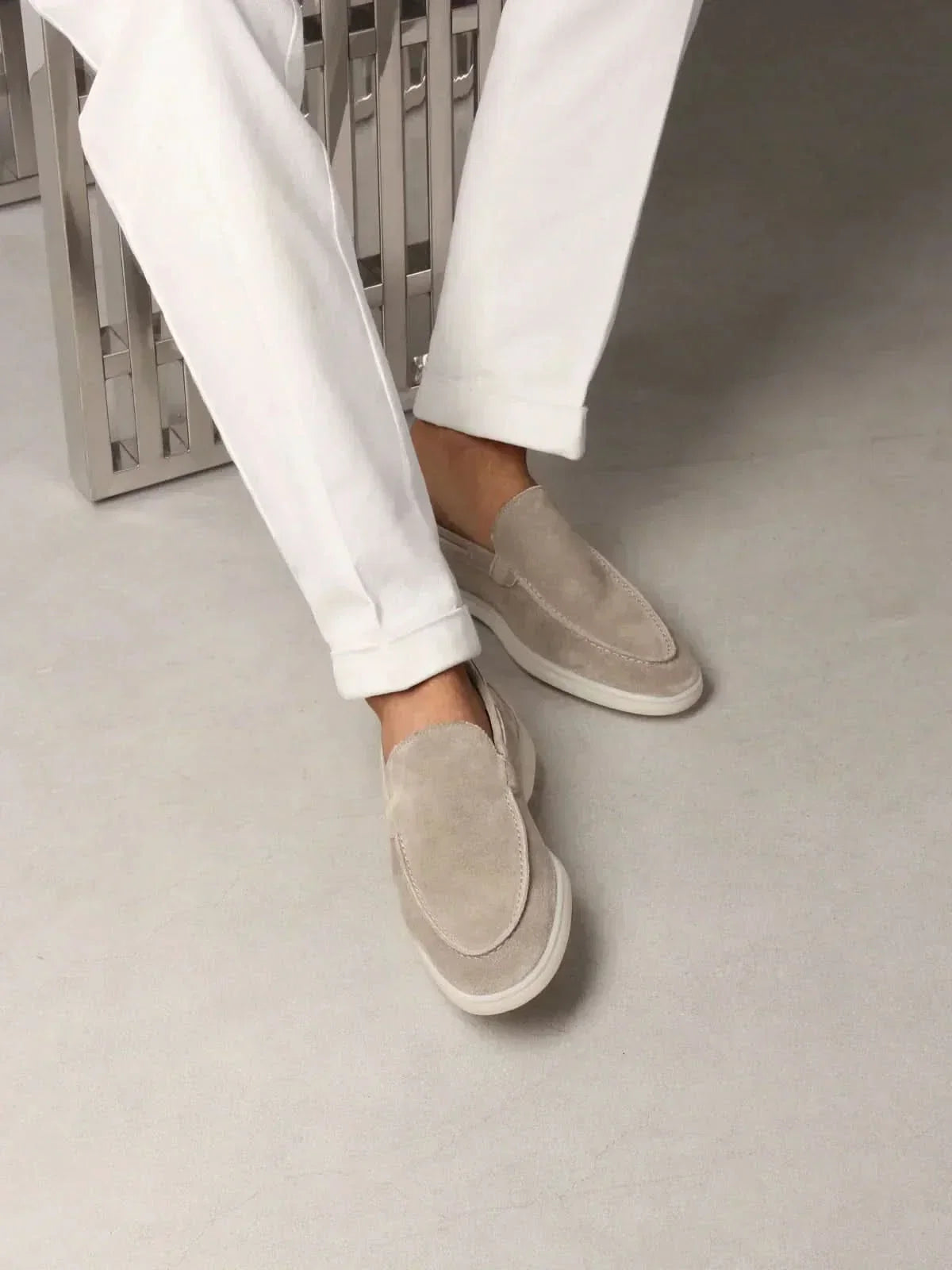 Classic Suede Loafer Light Grey