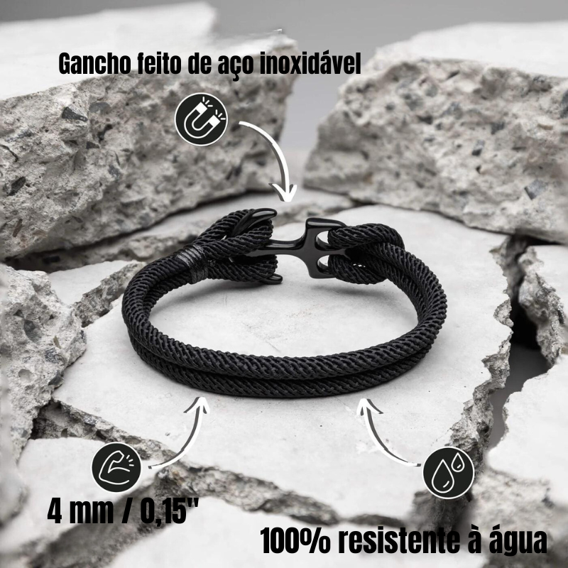 Anchor Black men's bracelet – Rivo Coast