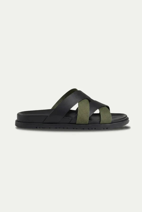 Palermo Leather Sandal Olive Black