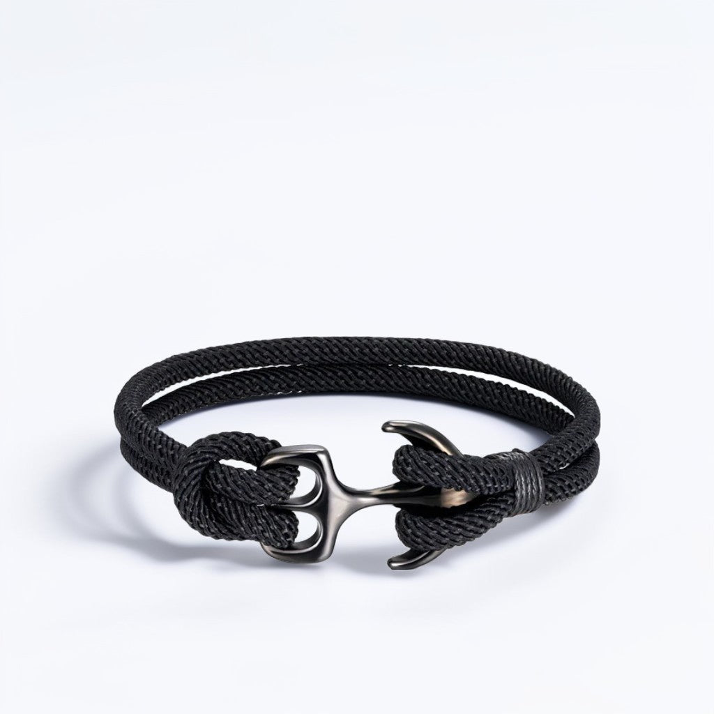 Anchor Black men's bracelet – Rivo Coast