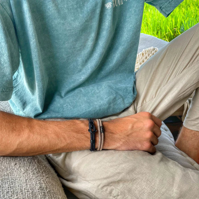 Drift Black men's bracelet – Rivo Coast