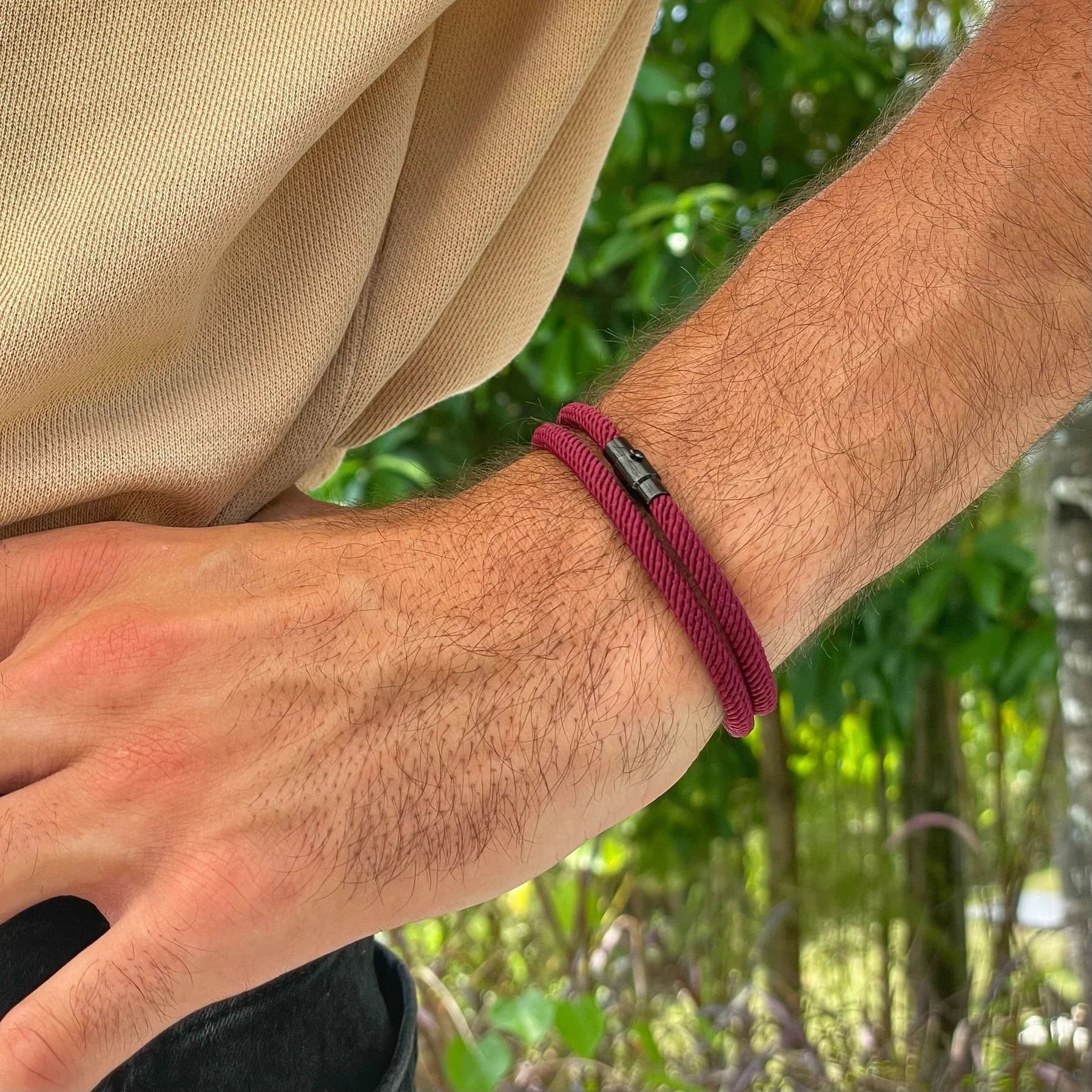 Swell Burgundy men's bracelet – Rivo Coast