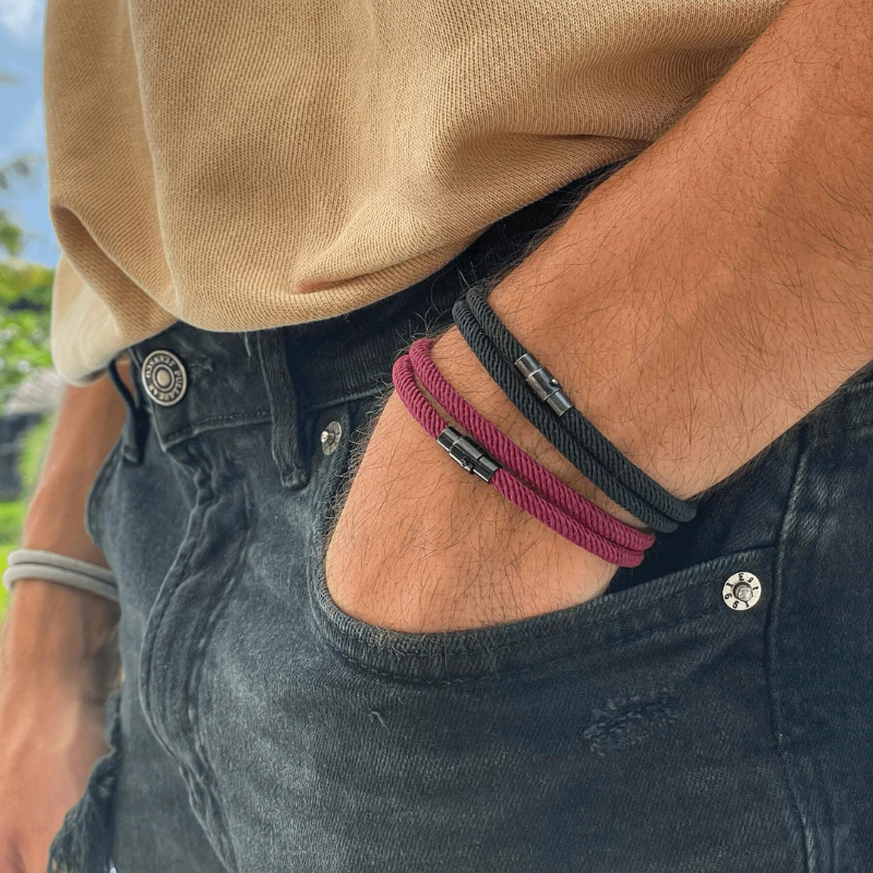 Swell Burgundy men's bracelet – Rivo Coast