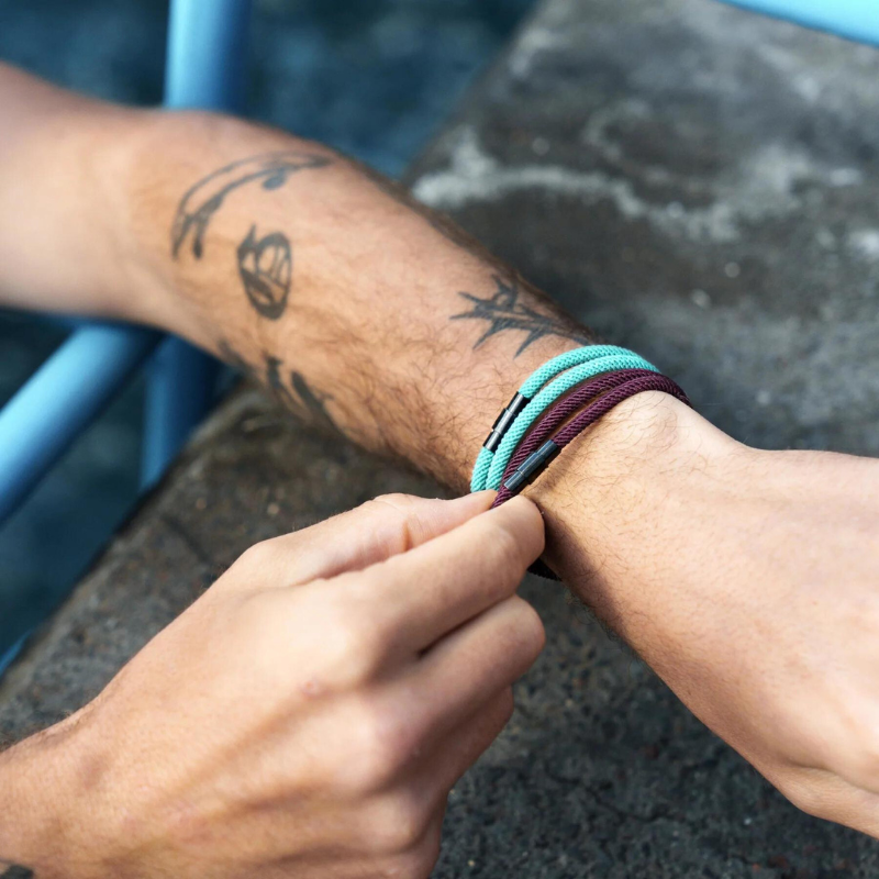 Swell Burgundy men's bracelet – Rivo Coast