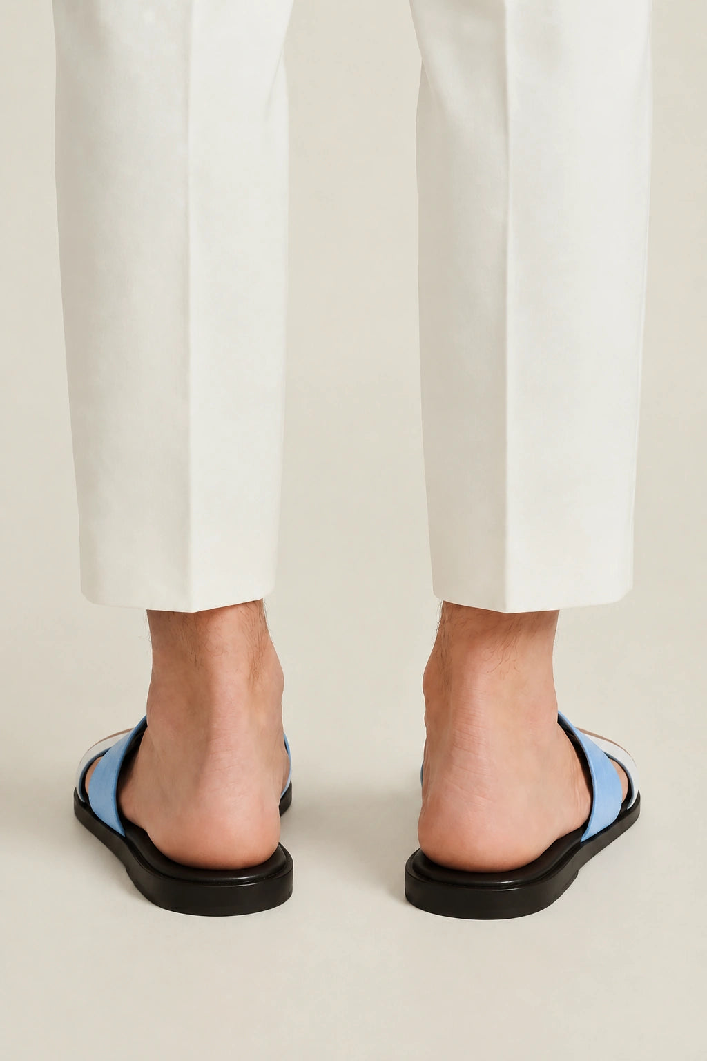 Capri Leather Sandal Sky Blue