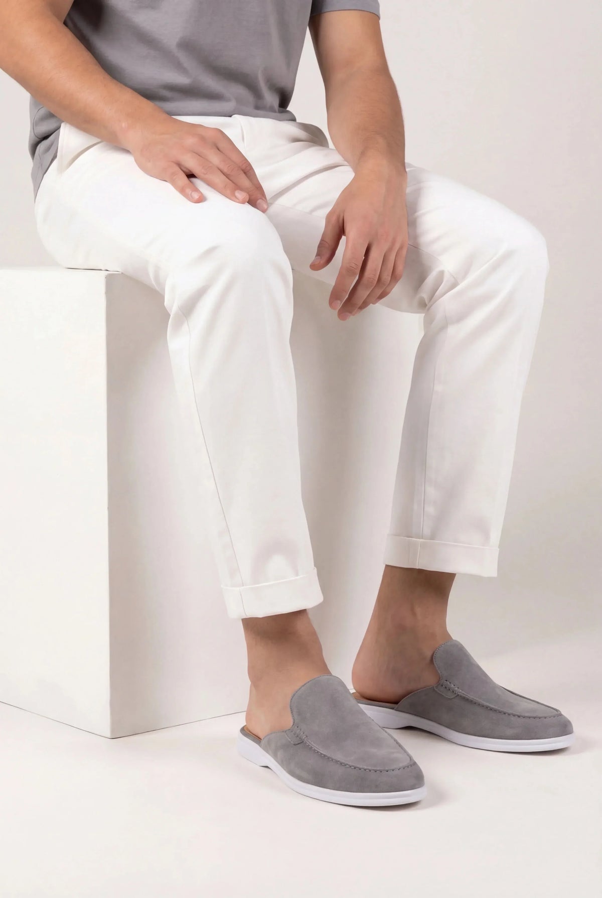 Grey Yacht Suede Mule