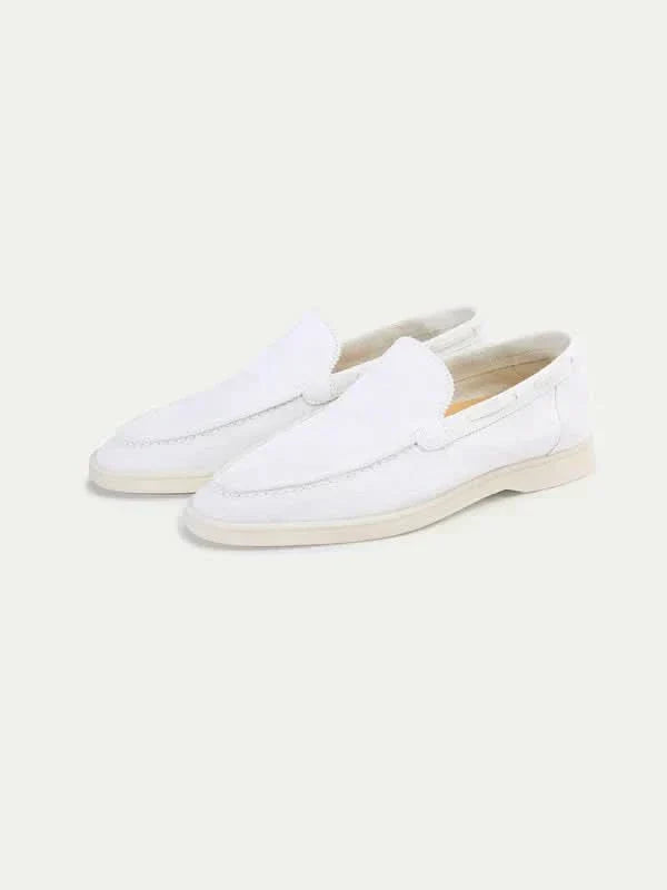 Classic Suede Loafer Pearl White