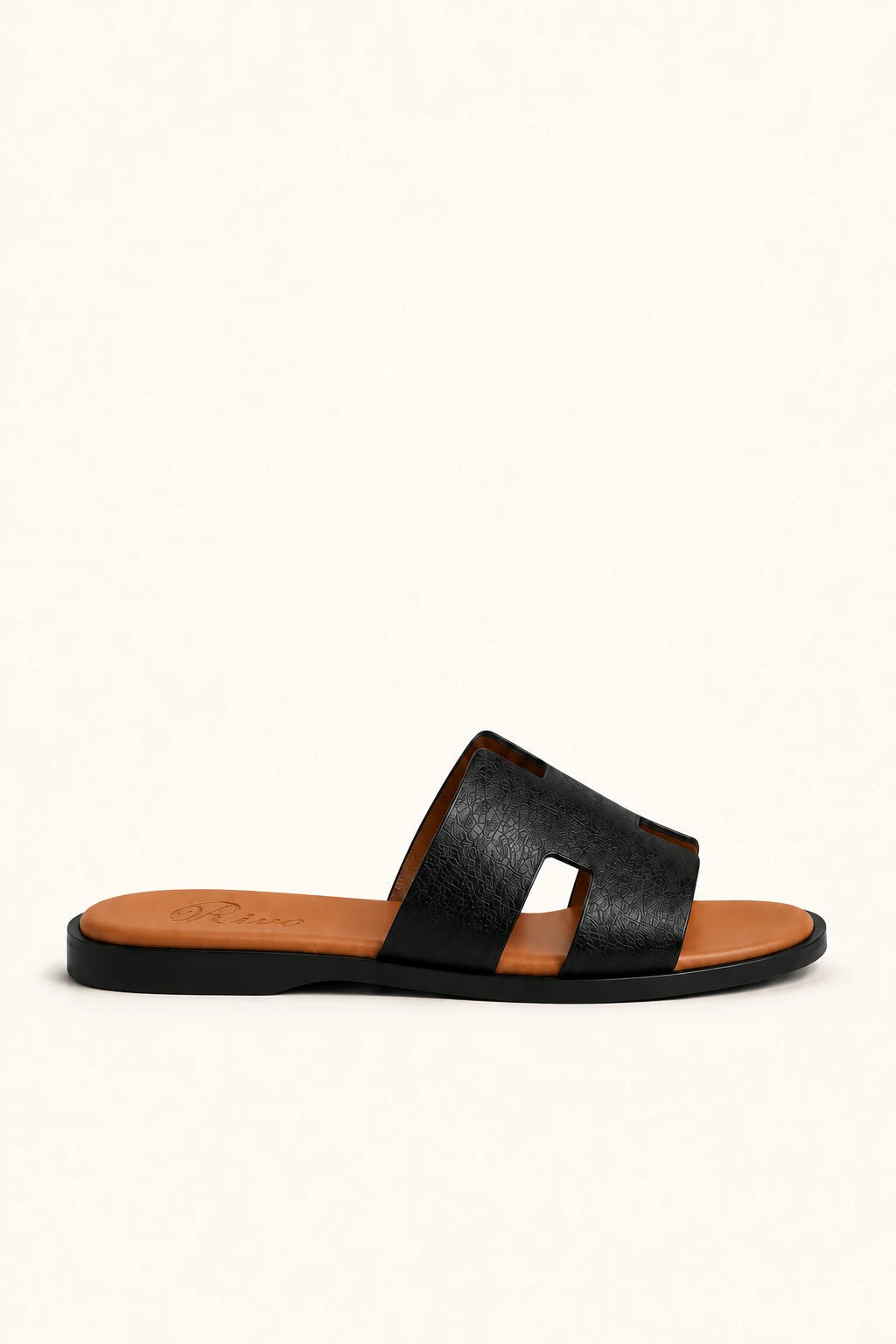 Bellagio Leather Sandal Black Tan